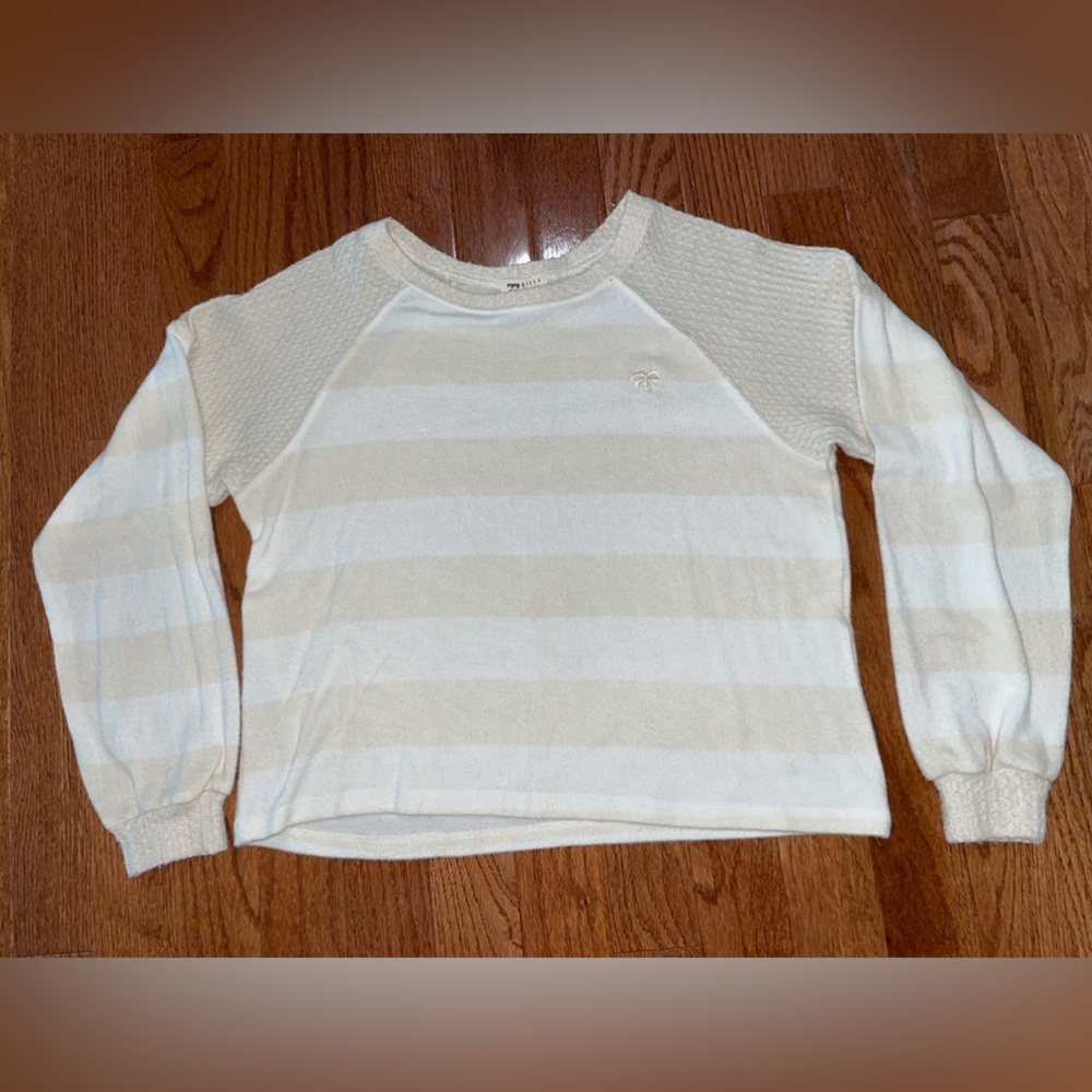 Billabong girls soft lightweight striped sweater, palm tree design, size small